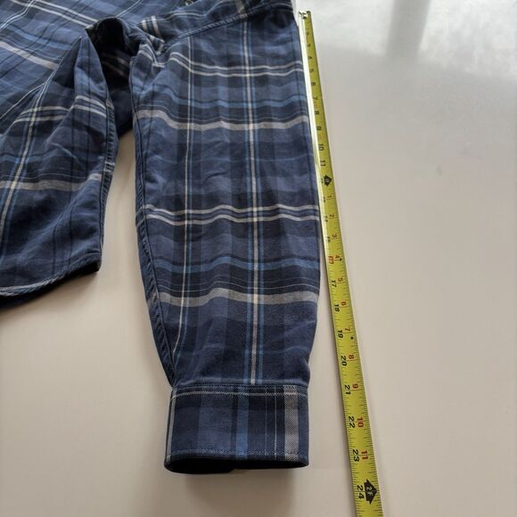 Eddie Bauer Shirt Men's Large Blue Plaid Button Down Long Sleeve Flannel Relaxed - Picture 7 of 9